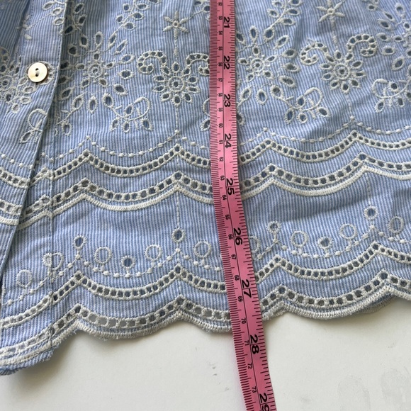 NWT Anthropology Bell Sleeves Shirt by Kyla Seo Soft Eyeleted Cotton Sz Small - Picture 14 of 16